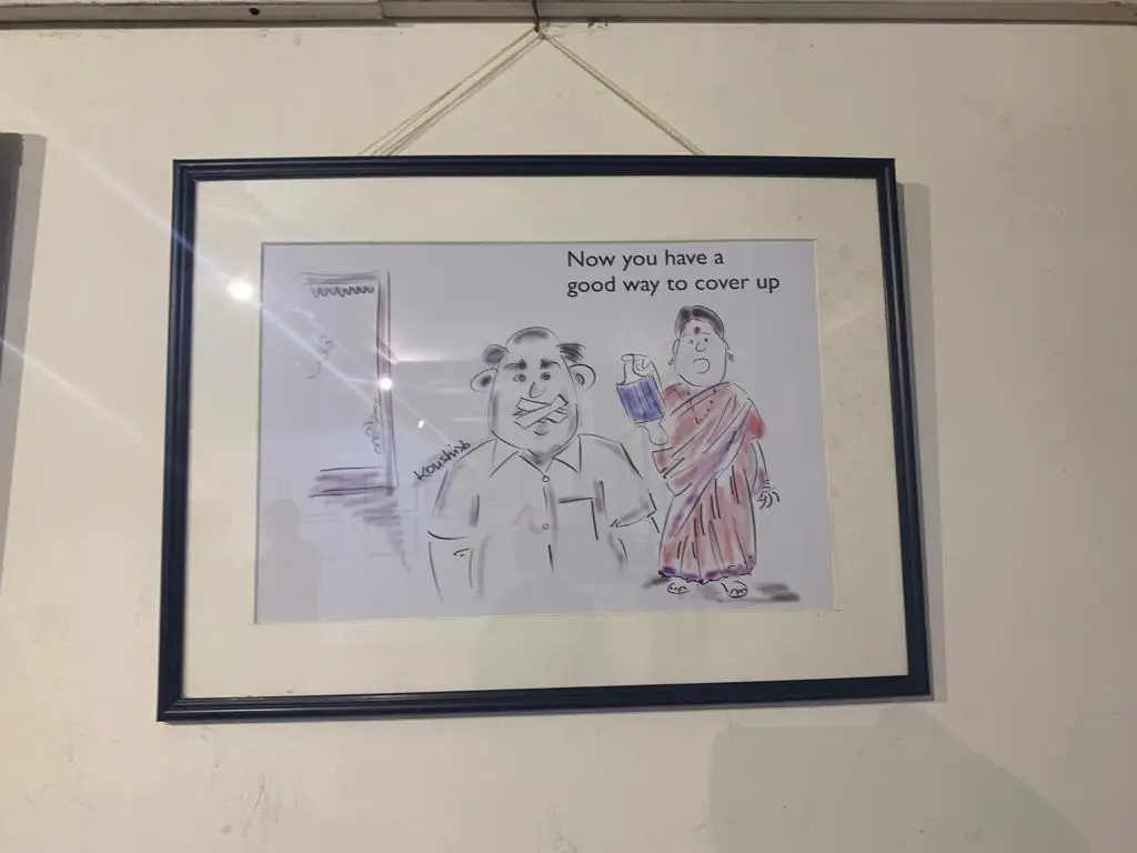 Caricature at Indian cartoon gallery, the only cartoon gallery in India