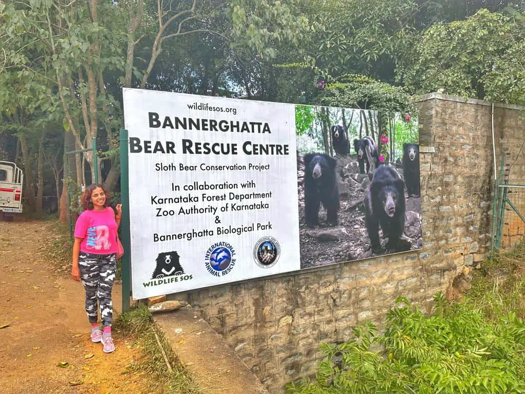 In front of the Bear Rescue Centre