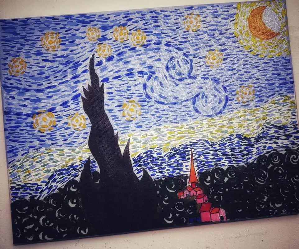 Feeble attempt of painting the Starry Nights